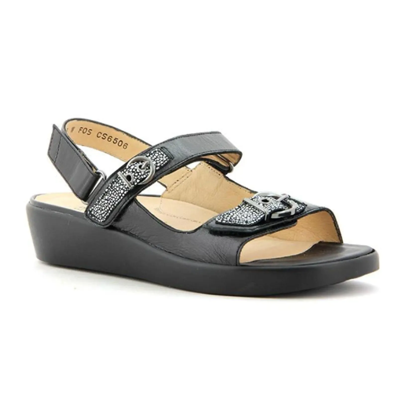 Ziera Mirren Backstrap Sandal (Women) - Black Stingray Moisture Wicking Liner Comfortable foot fit