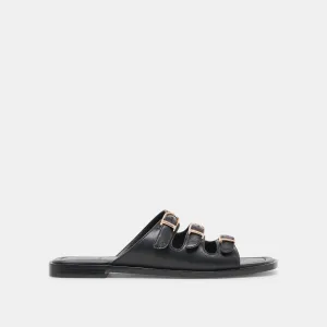 graduation Easy Support FIN SANDALS BLACK LEATHER