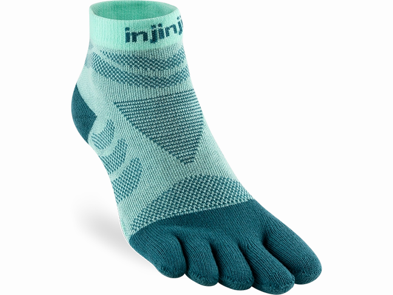 Injinji Women's Ultra Run Mini Crew - Toe Sock Red Flash Dream Feel
