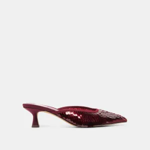 CLEO SEQUIN HEELS CRANBERRY SEQUIN Distinctive chic
