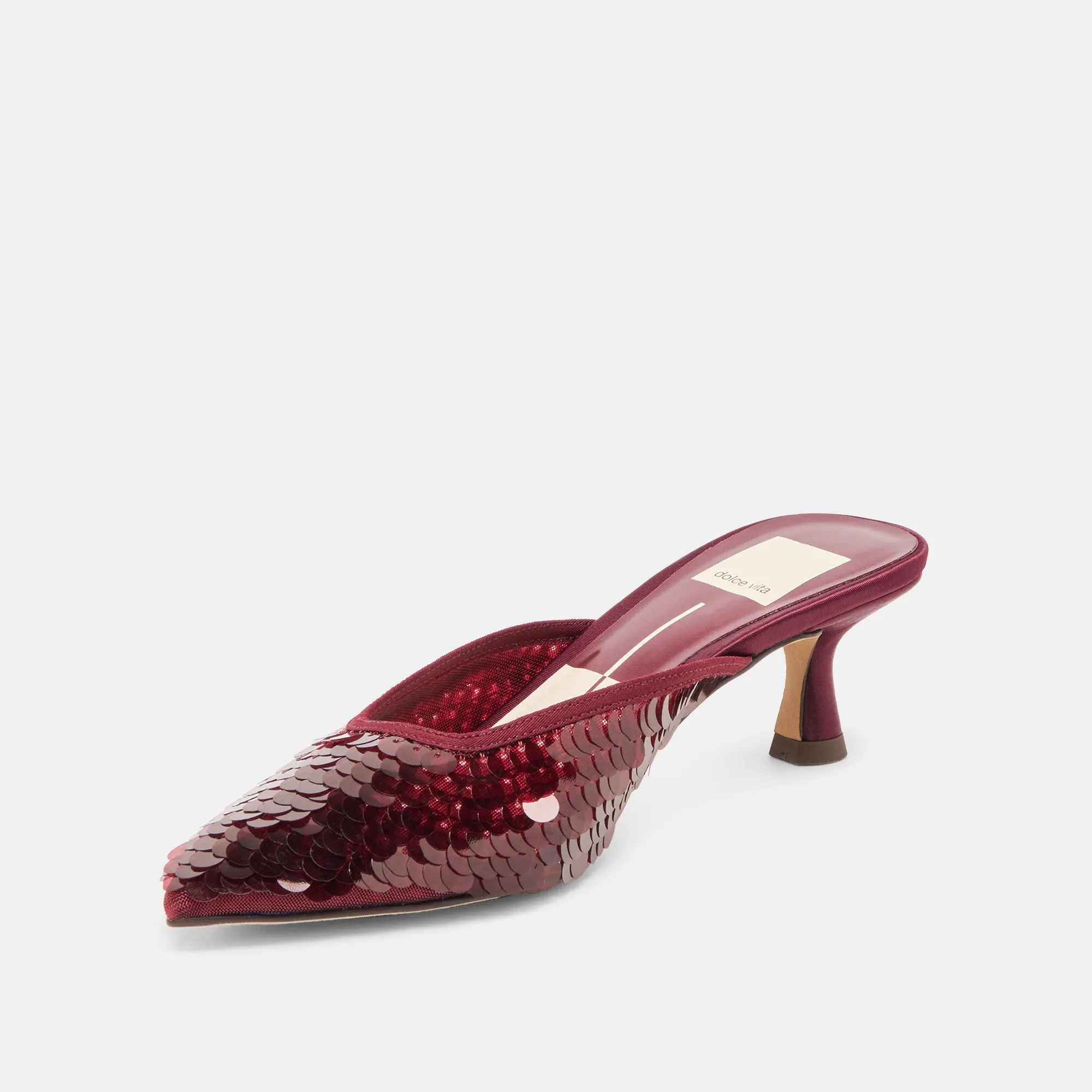 CLEO SEQUIN HEELS CRANBERRY SEQUIN Knit Surface Light Impact