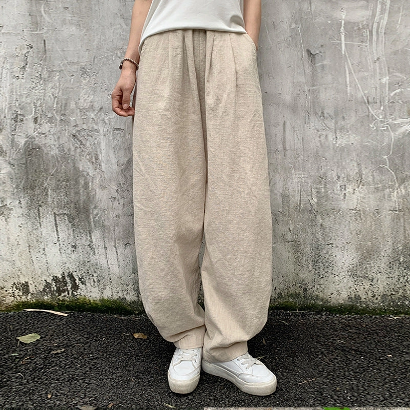 Flexible Comfort Summer Casual Cotton Loose Elastic Waist Harem Pants