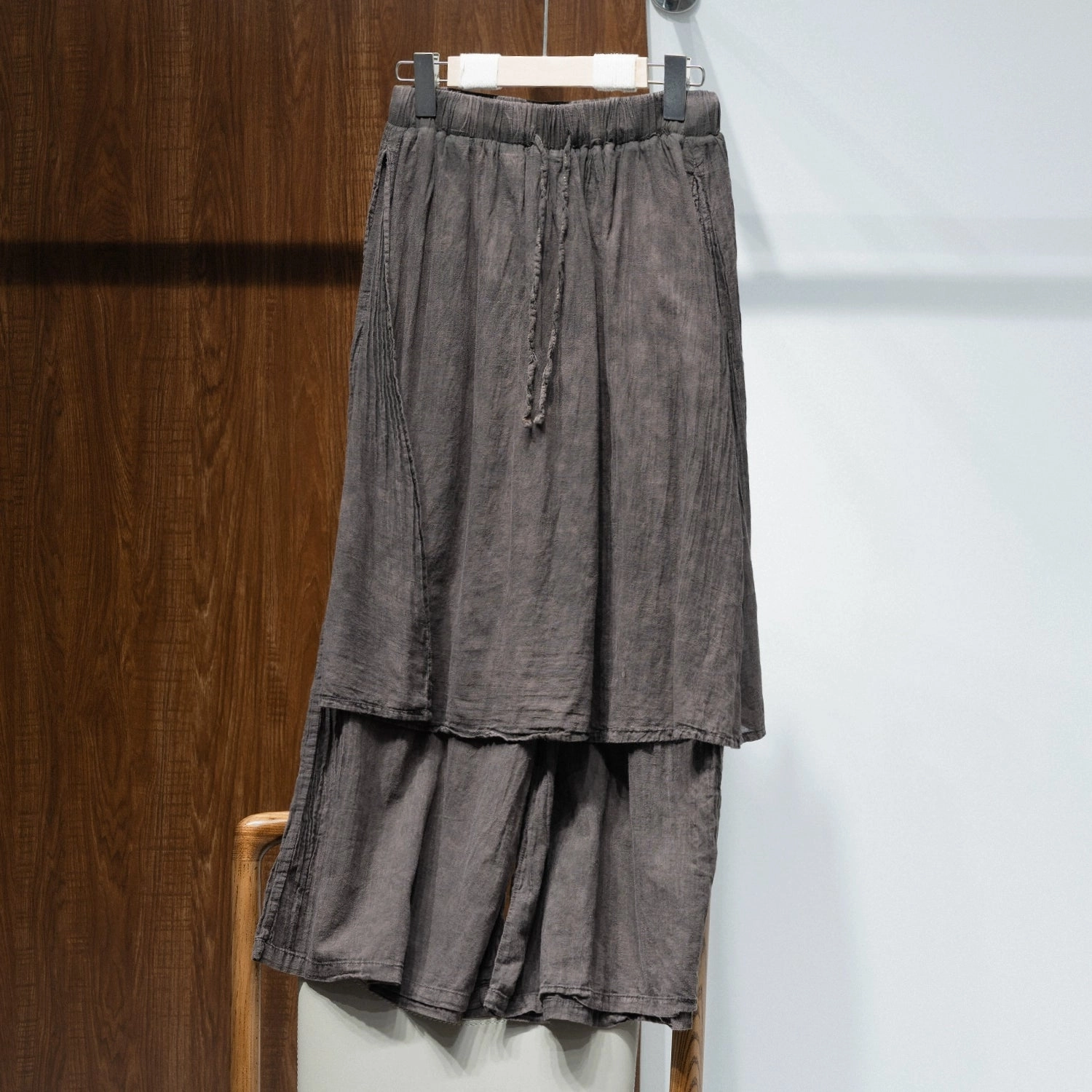 Damage Resistant Summer Retro Cotton Linen Washed High Elastic Waist Pants