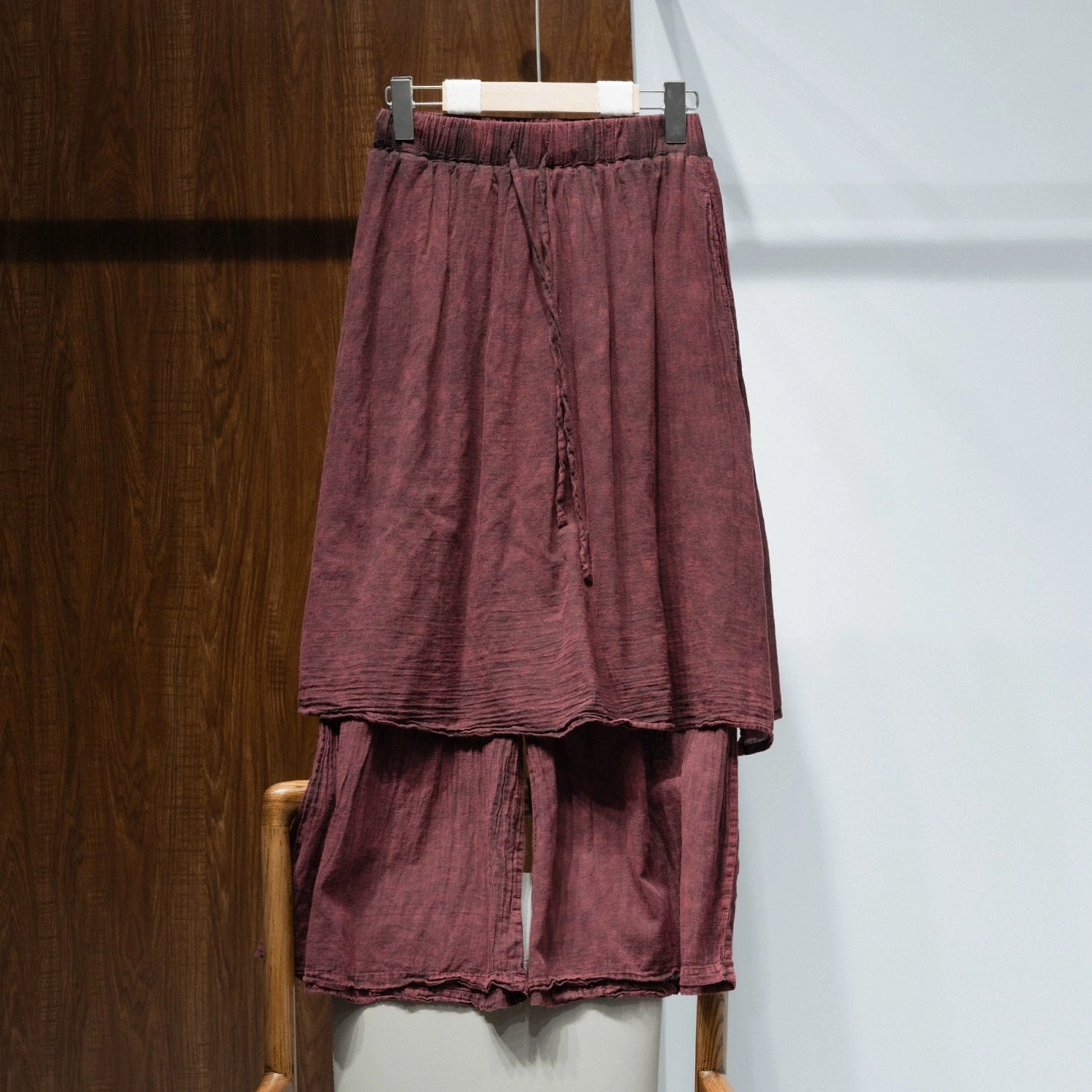 Summer Retro Cotton Linen Washed High Elastic Waist Pants Moisture control Cozy Lining