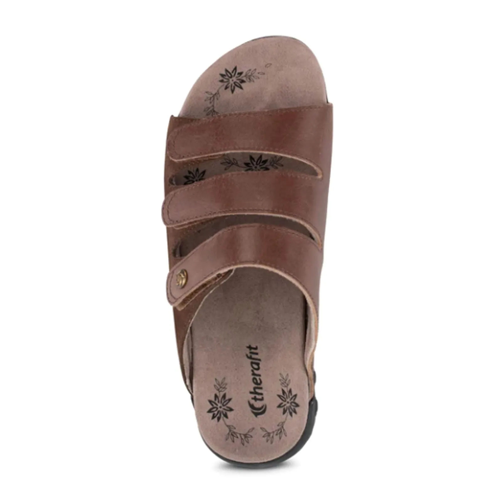 Light Fit Sandals Supportive midsole Therafit Vanessa Slide Sandal (Women) - Brown