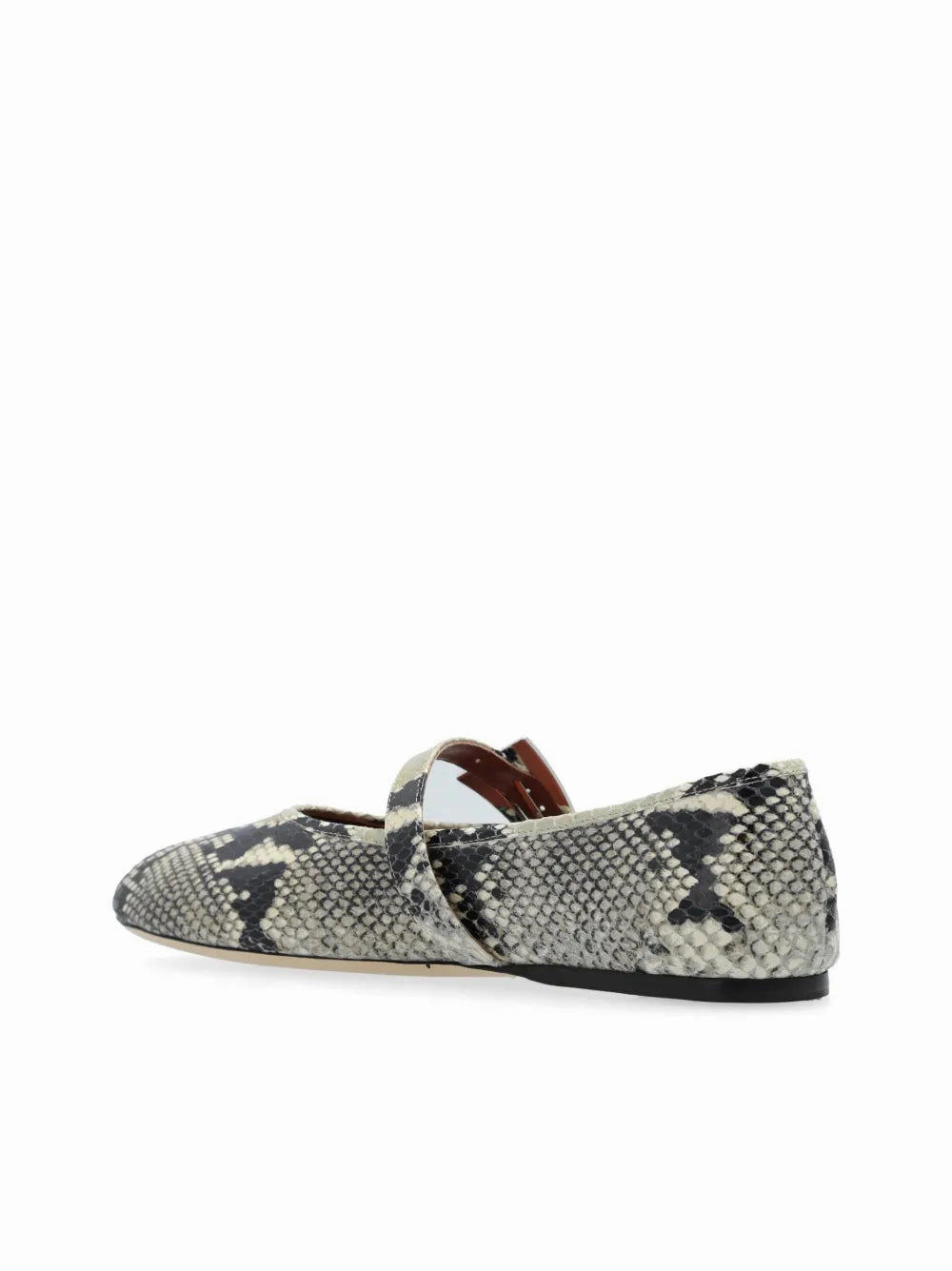 Bloom Step Sveva Buckle Ballet Flat in Natural Python-printed Leather