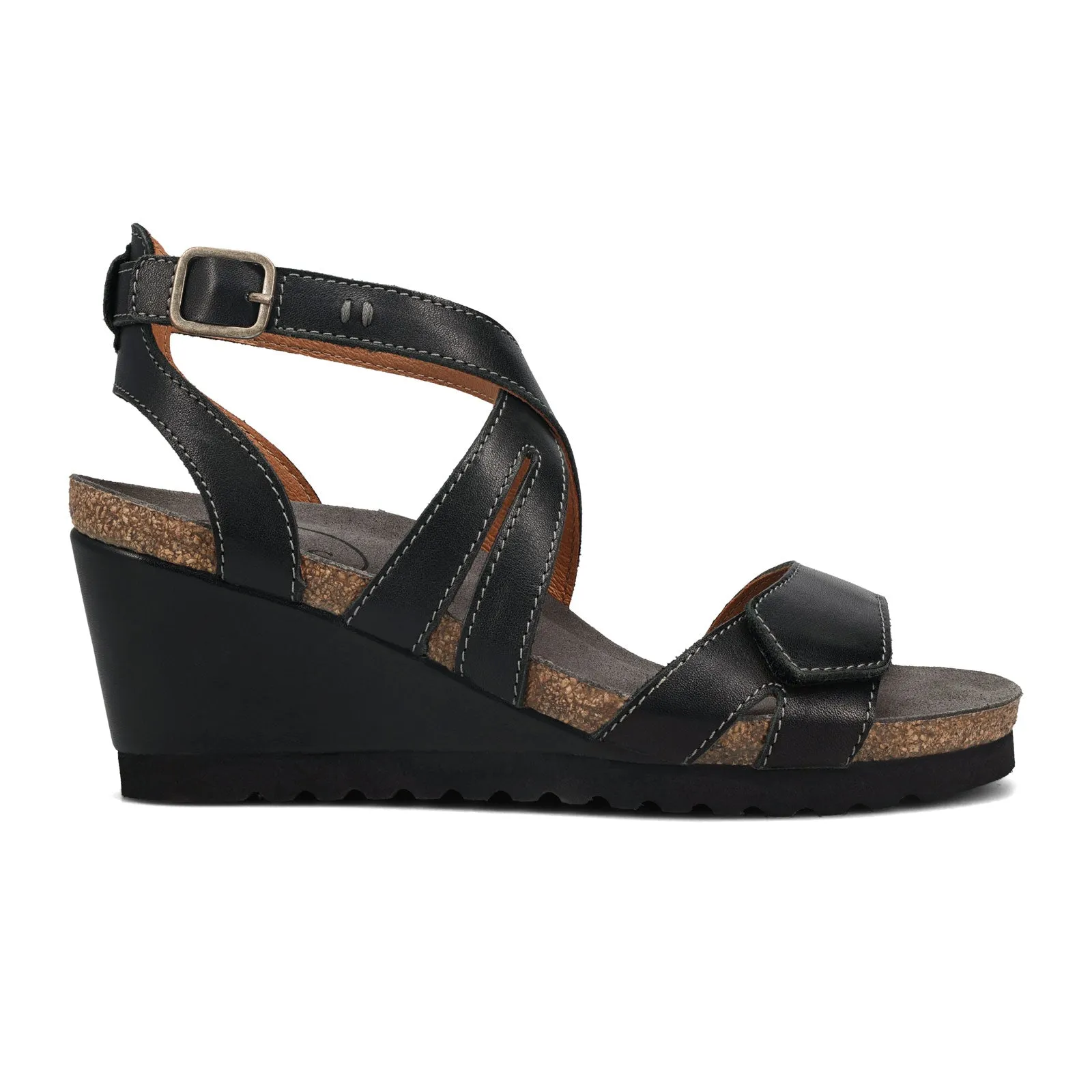 Easy Poolside Wear Taos Xcellent Wedge Sandal (Women) - Black