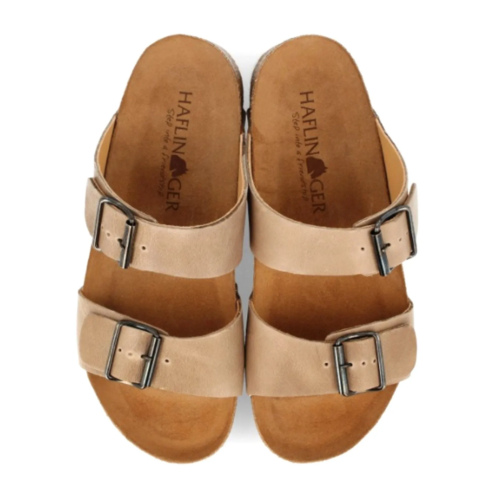 Haflinger Andrea Slide Sandal (Unisex) - Taupe Chill Relaxation Fit Thong Style