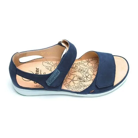 Comfort Walk Sandals Ganter Gina Backstrap Sandal (Women) - Dark Blue/Soft Nubuck