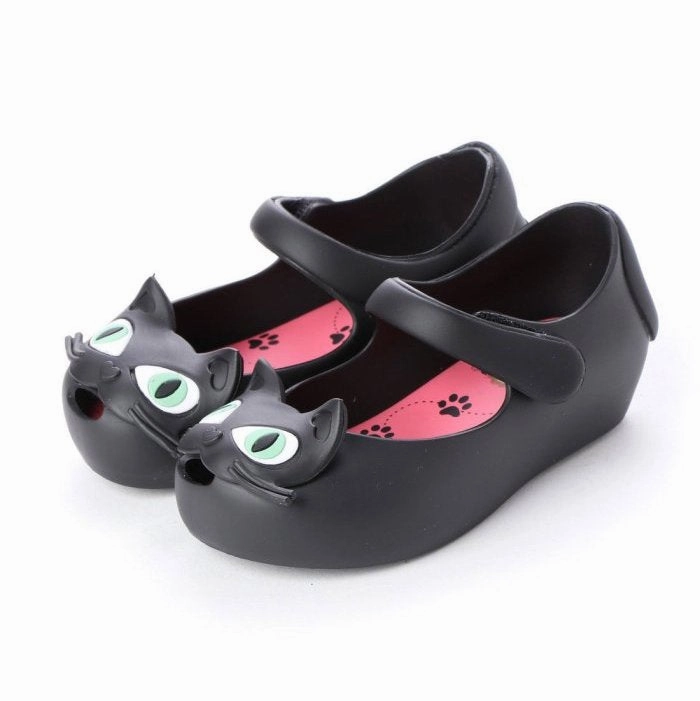 All-purpose stability Mini Melissa Kids Baby Girl Ultragirl II Cat Sandals Shoes in Black
