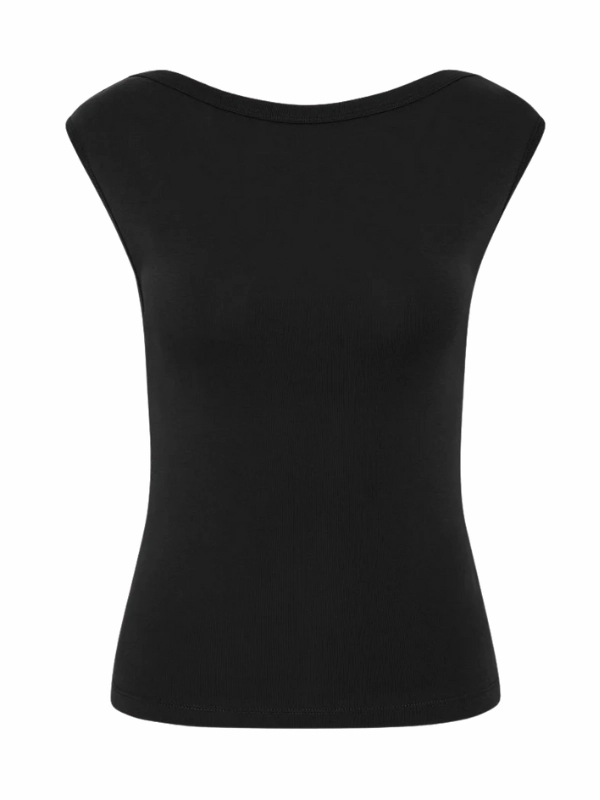 Organic Cotton Ballerina Top in Jet Black Stain Resistant Treatment