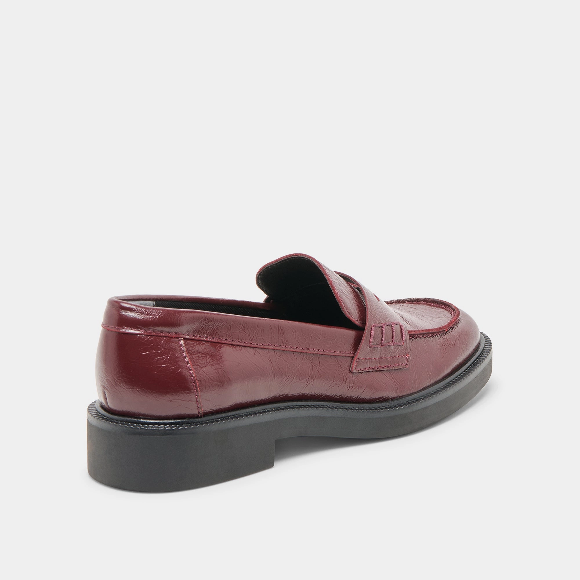 TIGGY LOAFERS OXBLOOD CRINKLE PATENT Height Boost