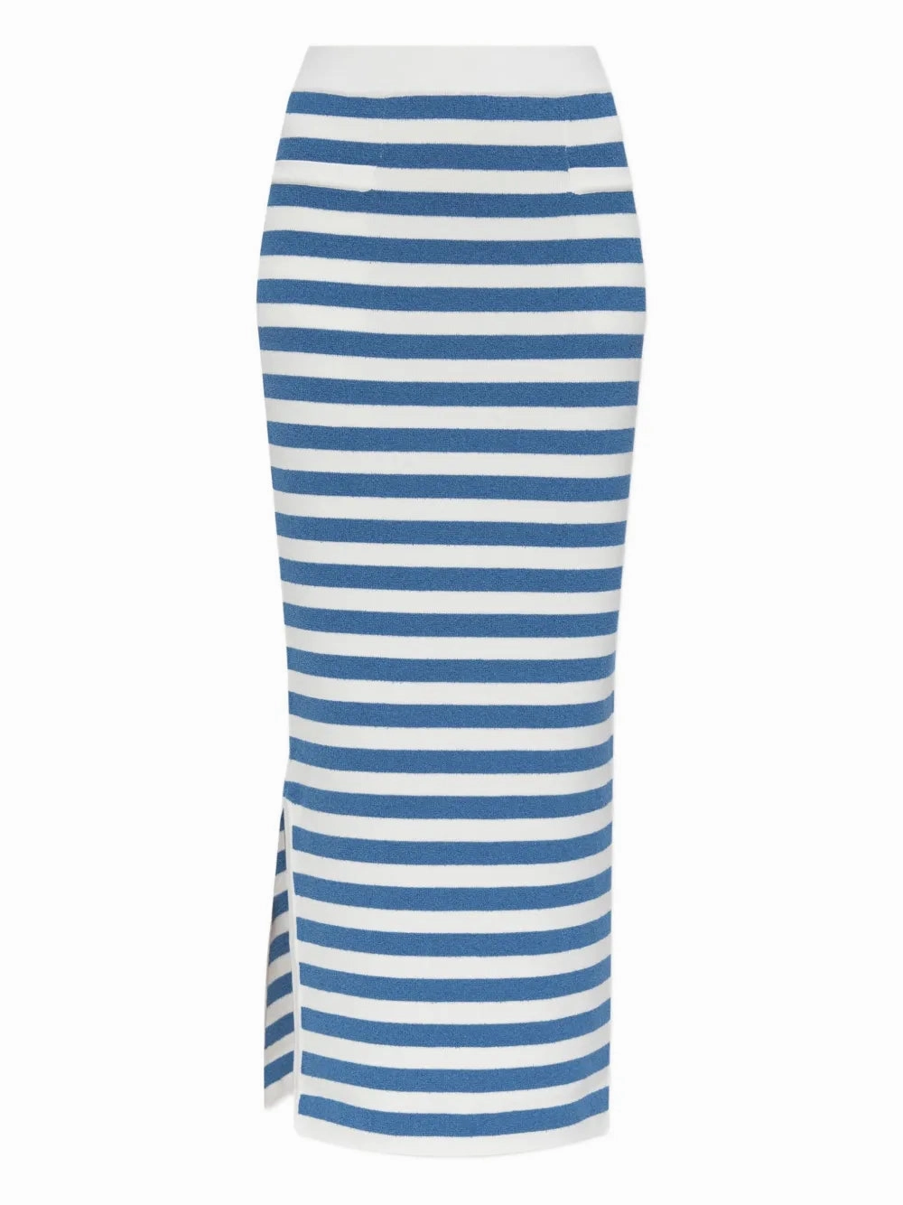 Ari Skirt in Blue Stripe Street Vibe Leather Look