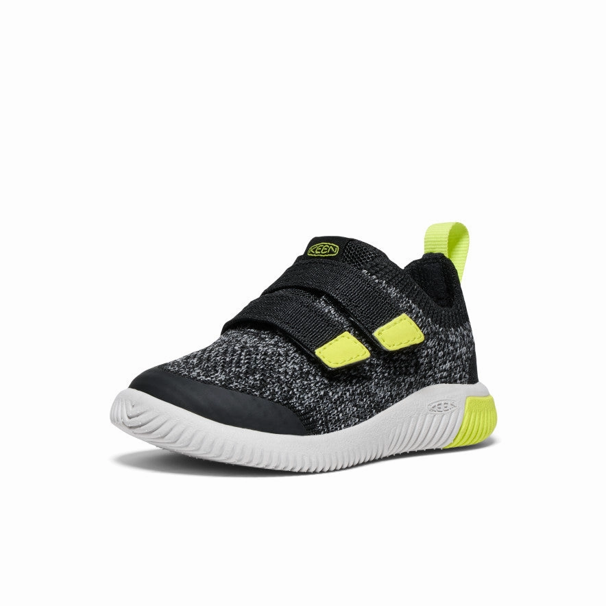 perforated Simple Toddlers' KNX Knit Double Strap  |  Black/Evening Primrose