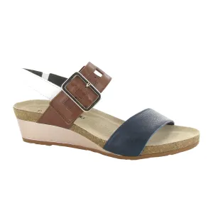 Naot Dynasty Wedge Sandal (Women) - Soft Ink Leather/Soft Chestnut Leather/Soft White Leather Cozy Sandal