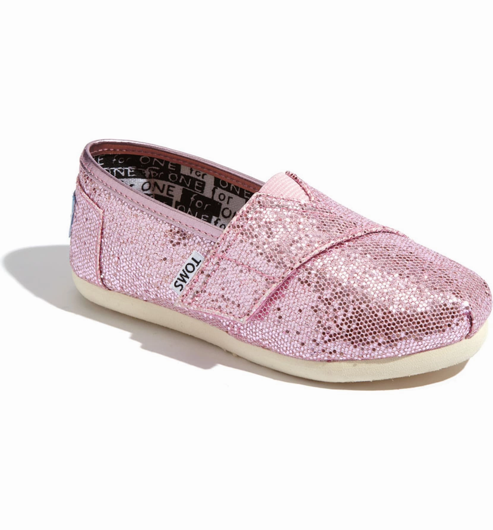Thermal Regulating Fabric casual dressers' slip - ons TOMS Kids Tiny Pink Glitter Slip On Shoes