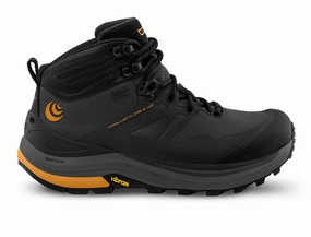 Soft touch finish Silicone Print Detail TOPO MENS TRAILVENTURE 2 WP - CHARCOAL /  ORANGE