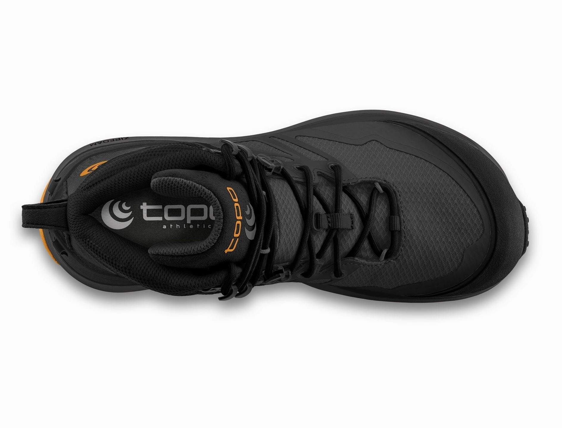 TOPO MENS TRAILVENTURE 2 WP - CHARCOAL /  ORANGE Sustainable Material Blend RibbedCollar