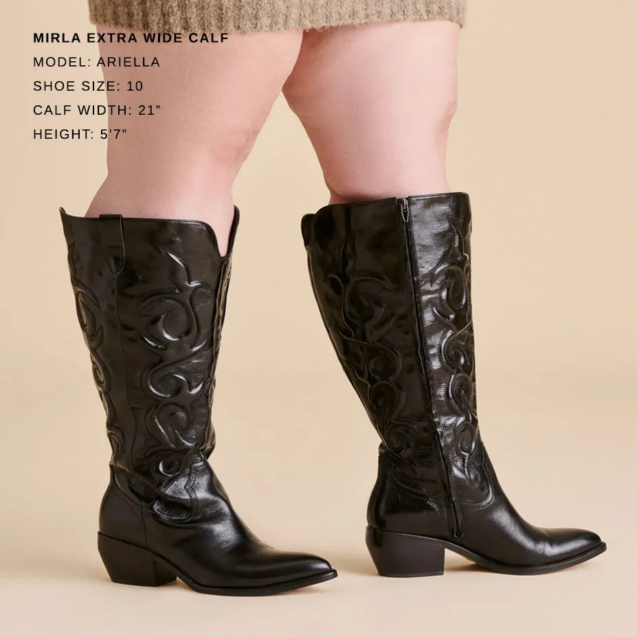 Responsive Use MIRLA EXTRA WIDE CALF BOOTS BLACK LEATHER