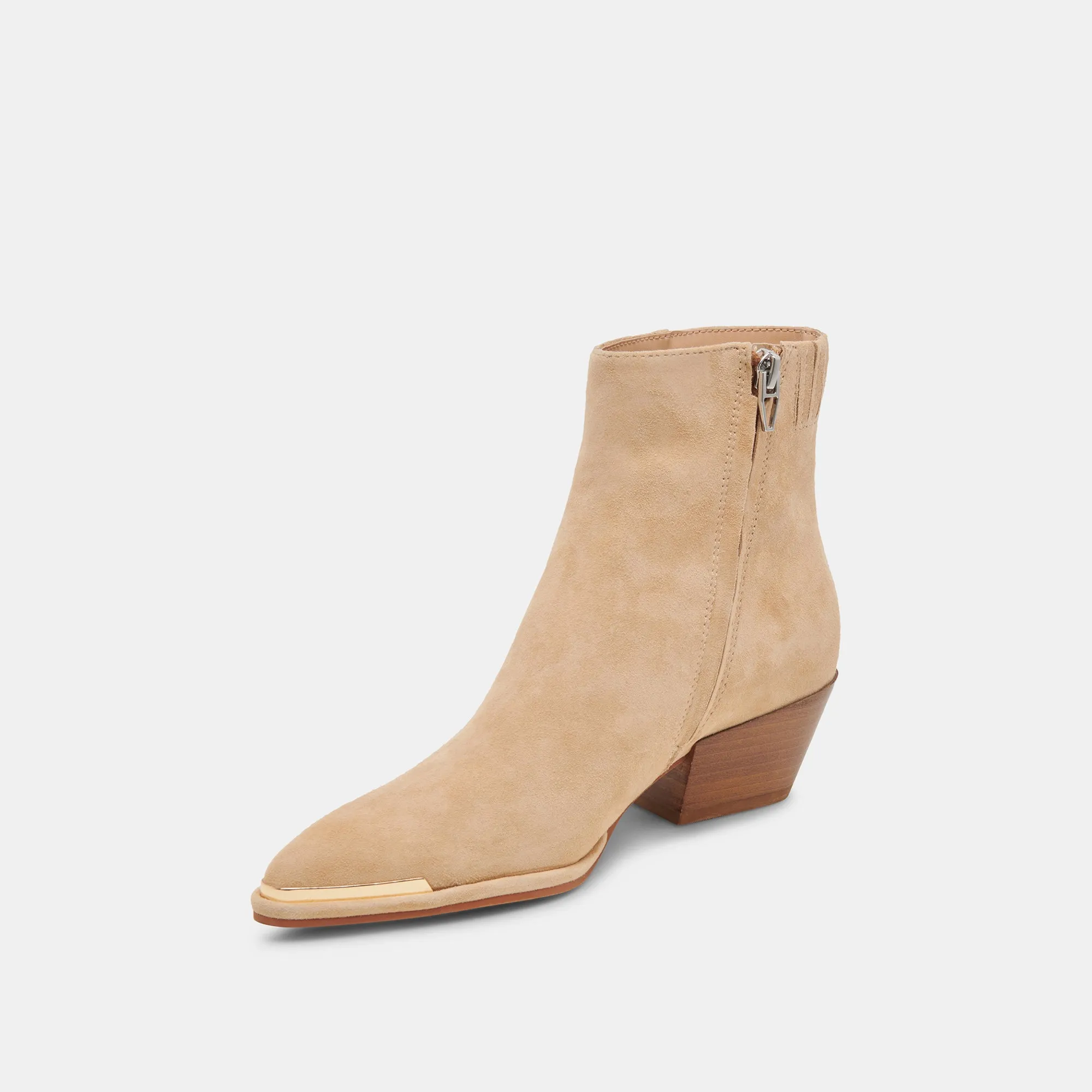 Recycled Polyester Fabric Timeless Performance NONAH BOOTIES TAN SUEDE