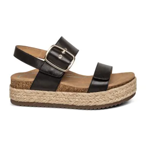 Aetrex Vania Platform Sandal (Women) - Black Eco friendly materials Thermoplastic Outsole