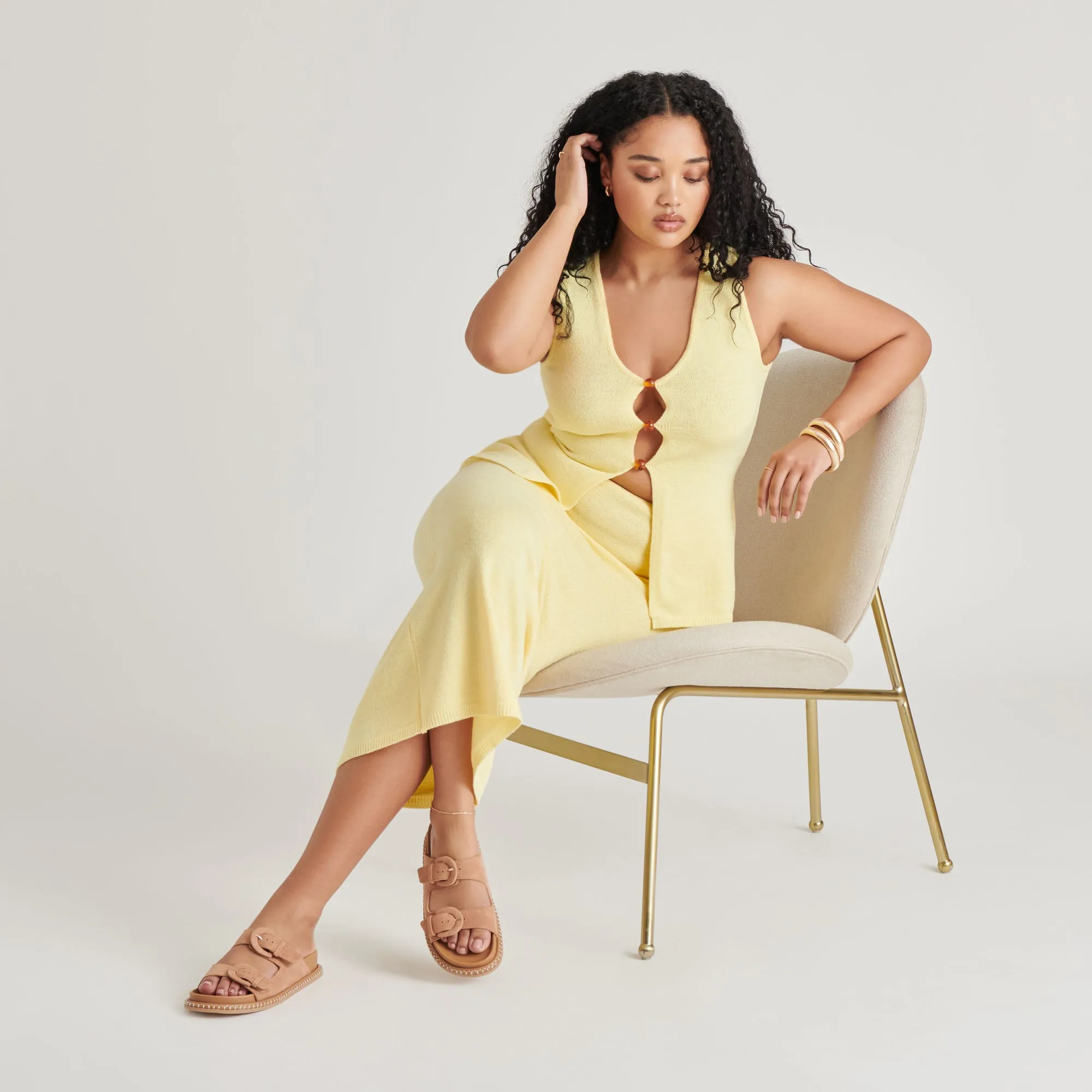 SHAUNY SANDALS TOFFEE SUEDE Superior shock absorption Stable Footing