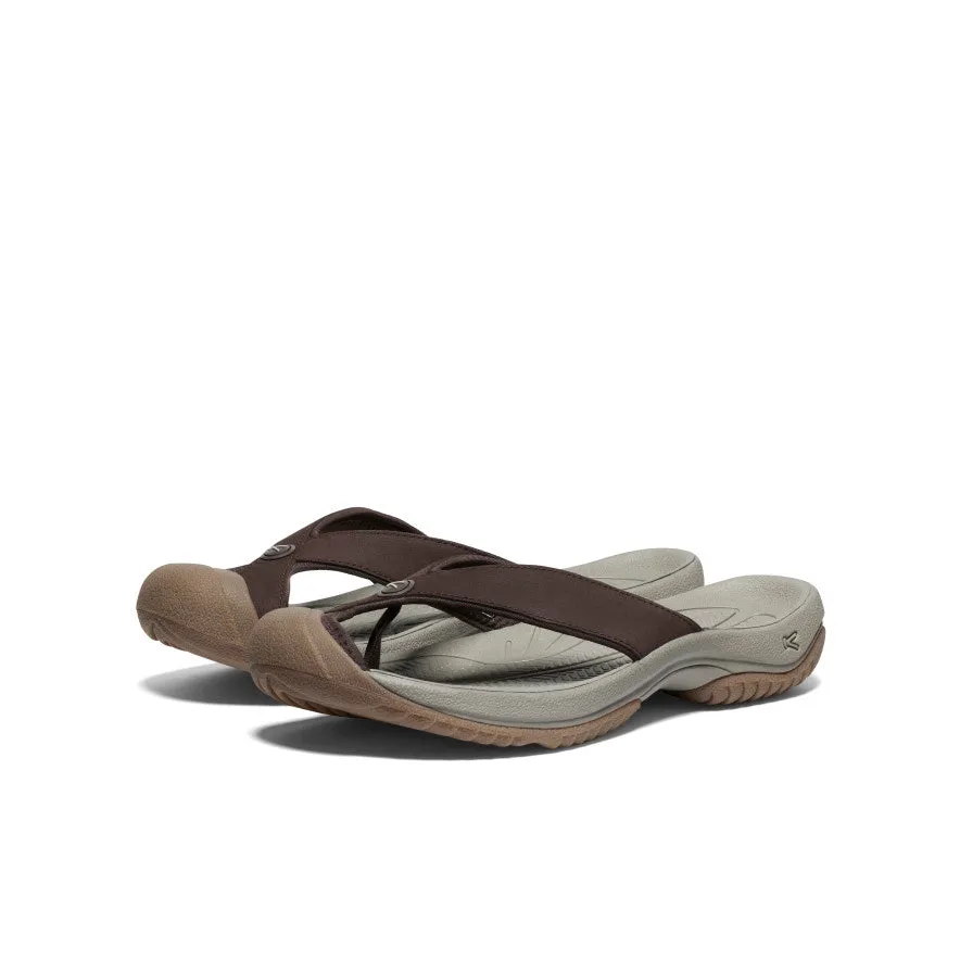 Slip In Comfort Slip Comfort Walk Men's Waimea Leather Flip-Flop  |  Java/Plaza Taupe
