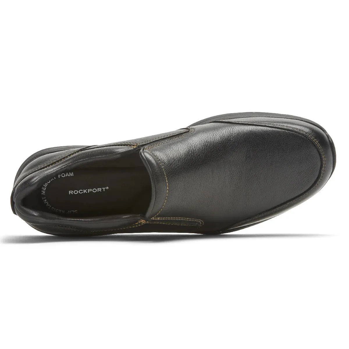 rubber ROCKPORT MEN'S EDGE HILL 2 DOUBLE GORE SLIP-ON - BLACK