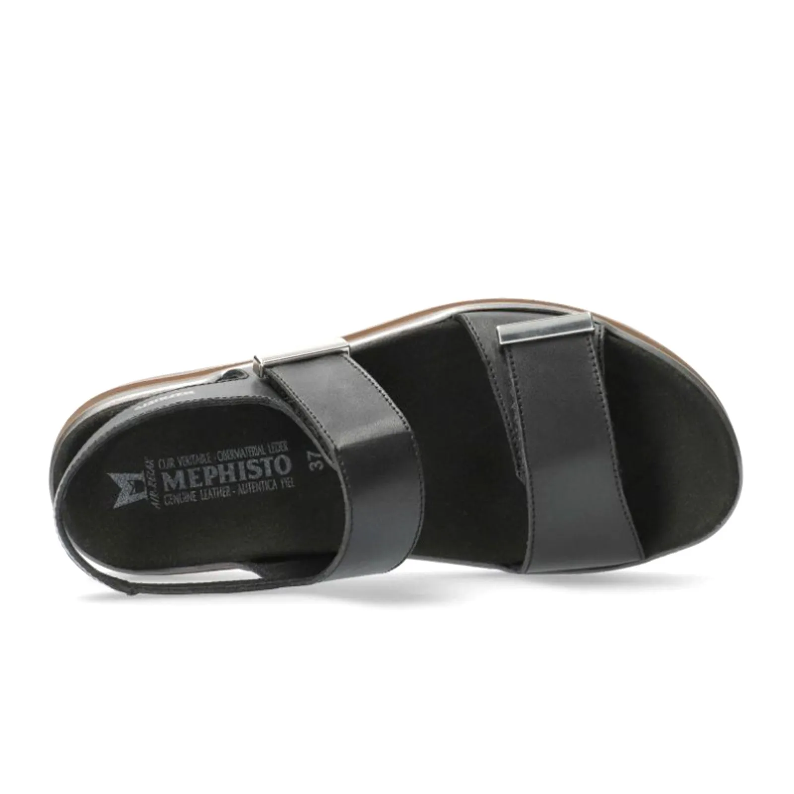 Mephisto Dominica Backstrap Sandal (Women) - Black Softy Slip Resistant Tread Comfort collar