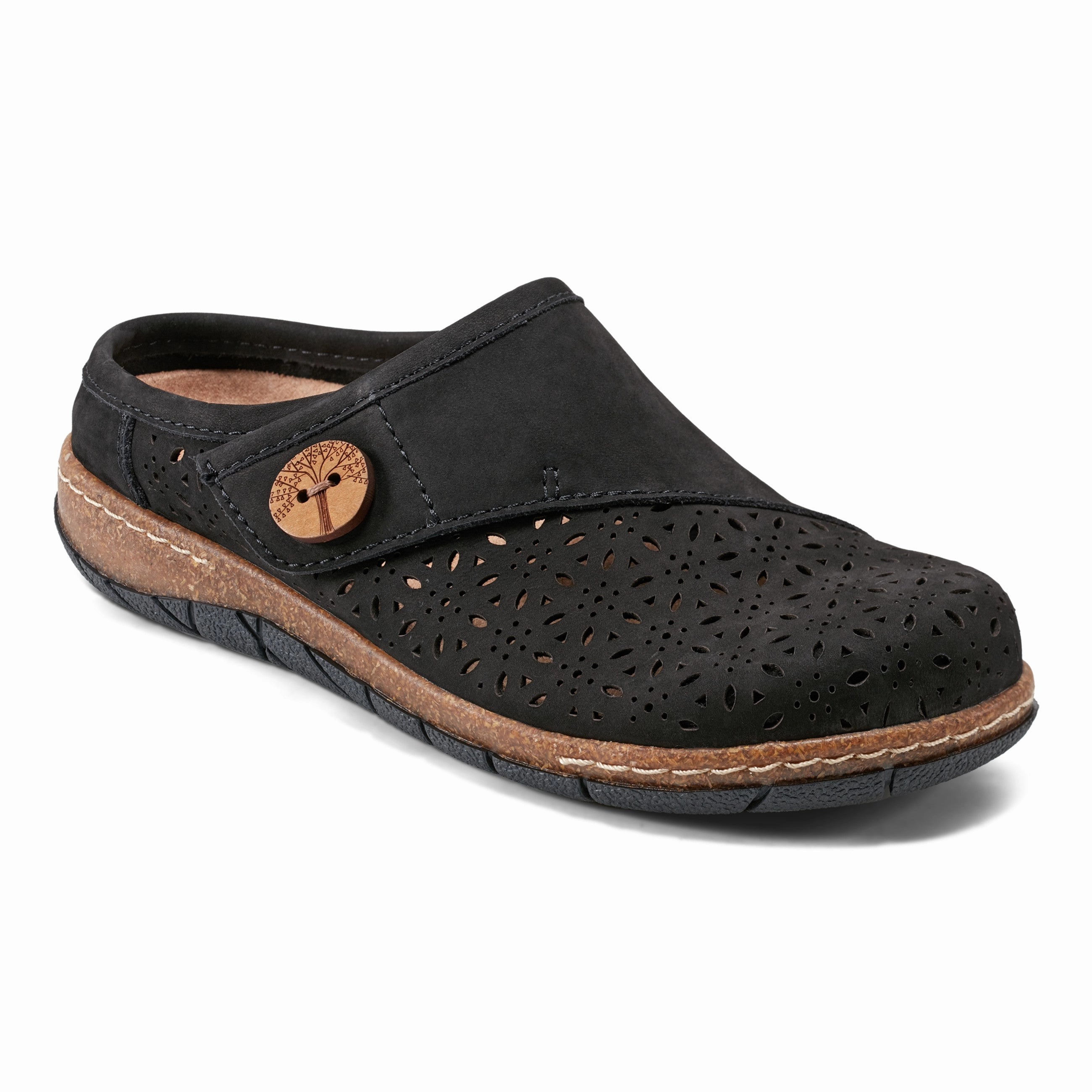 Erinn Round Toe Casual Slip-on Flat Clogs Elasticated Stylish Slip-Ons