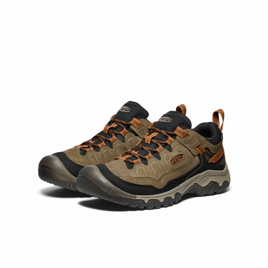 Breathable Perforations Wide Fit Option Men's Targhee IV Waterproof Hiking Shoe  |  Sea Turtle/Roasted Pecan