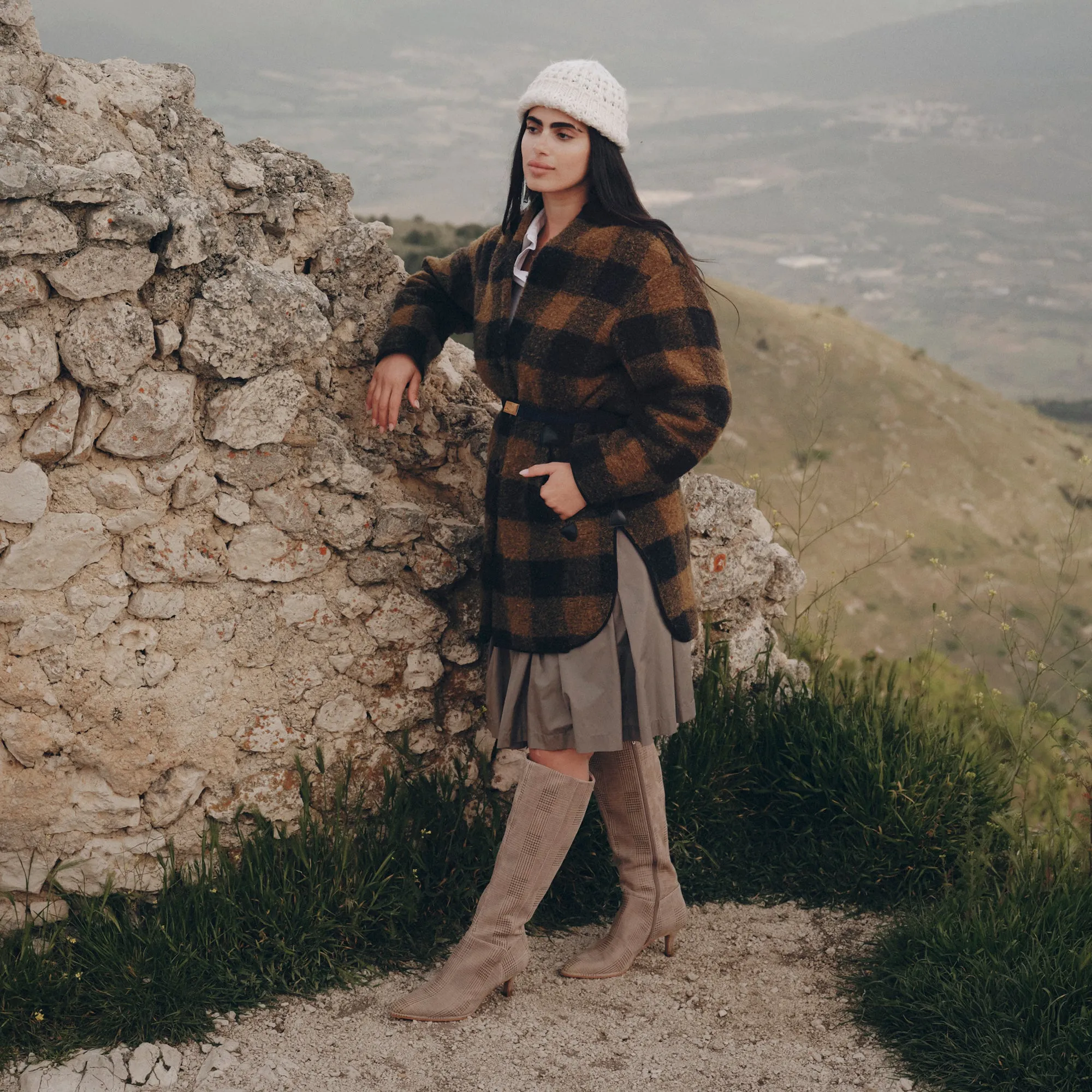 ALDY BOOTS HERRINGBONE PRINTED SUEDE Tear Resistant