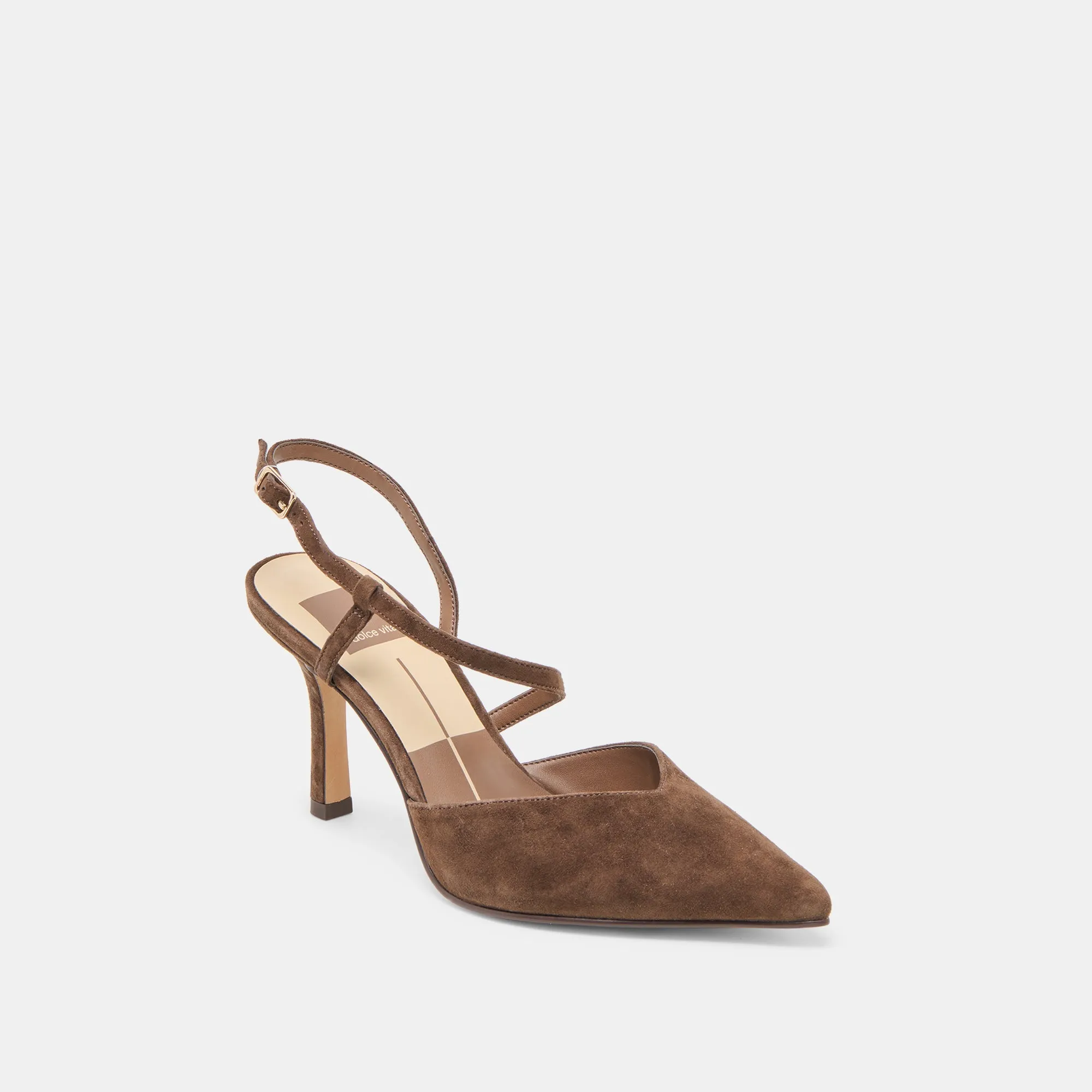 KAMRA HEELS DK BROWN SUEDE Modern Flair
