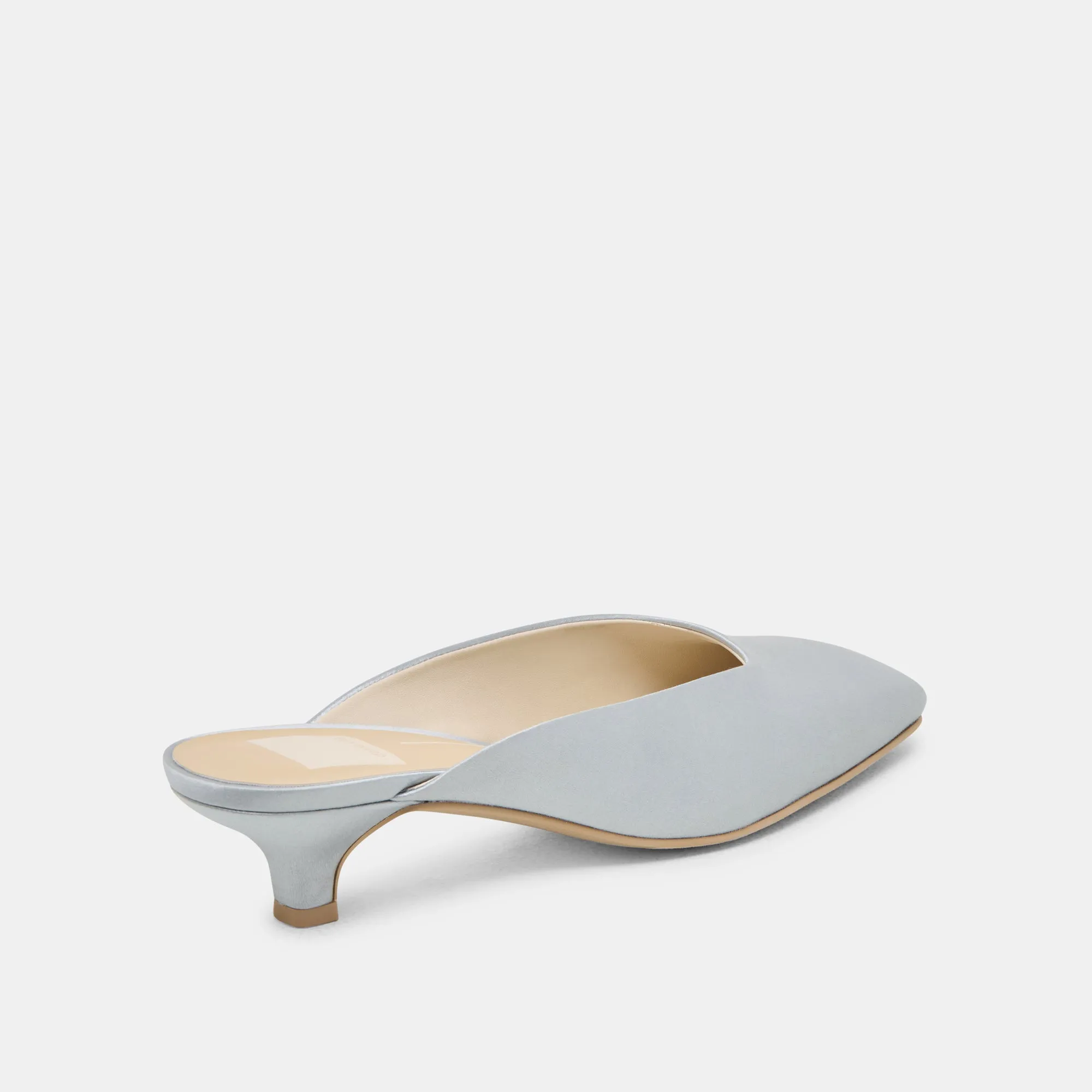 Short Walks Shock Absorbing UMARA HEELS LIGHT BLUE SATIN