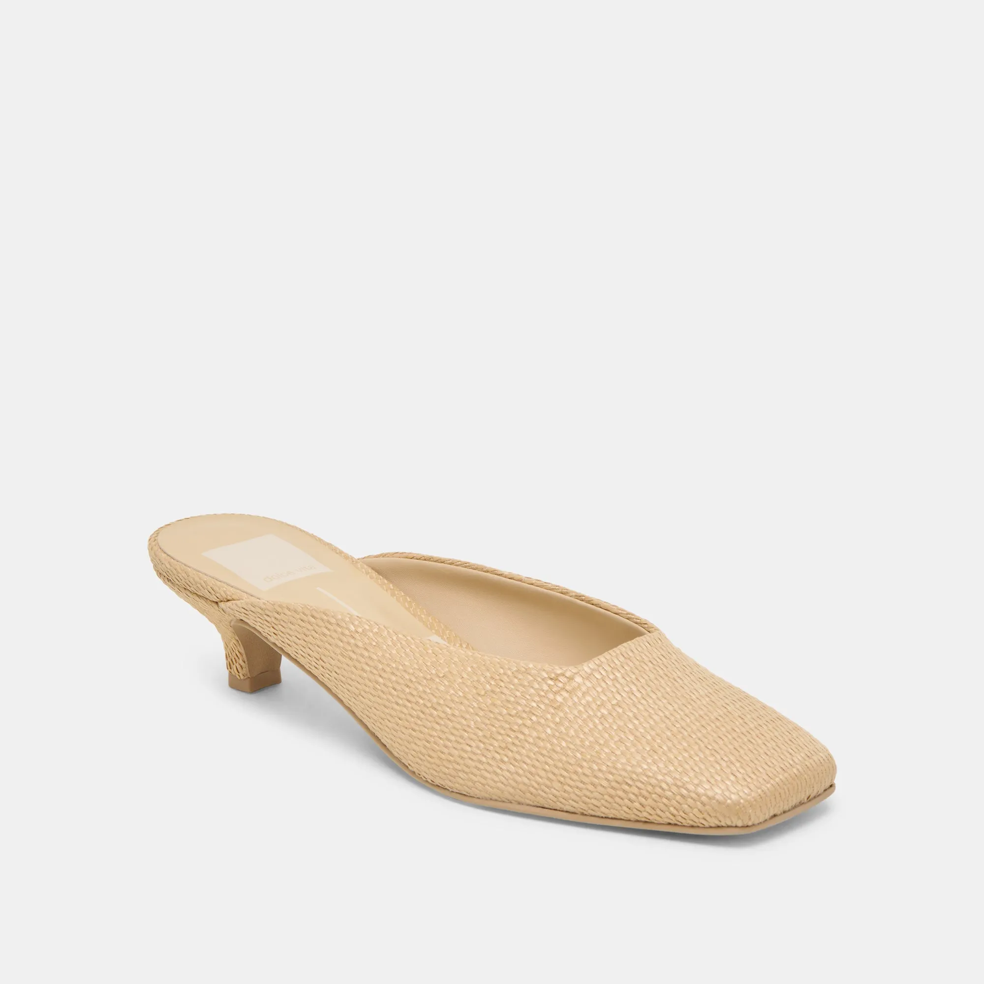 Stitch Down Construction UMARA HEELS LT NATURAL RAFFIA