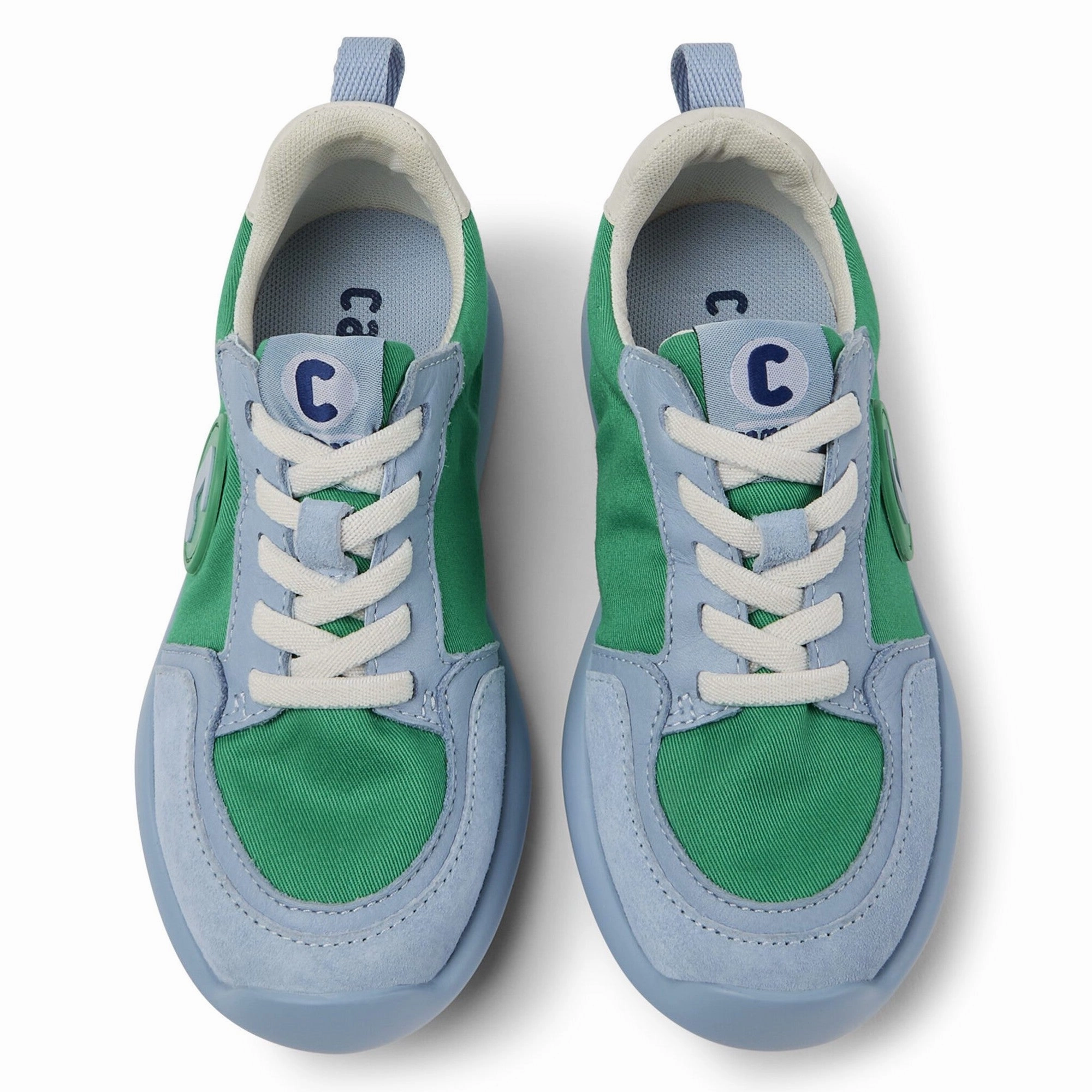 Camper Kids DRIFTIE Green Blue White Sneakers Non Irritating Seams