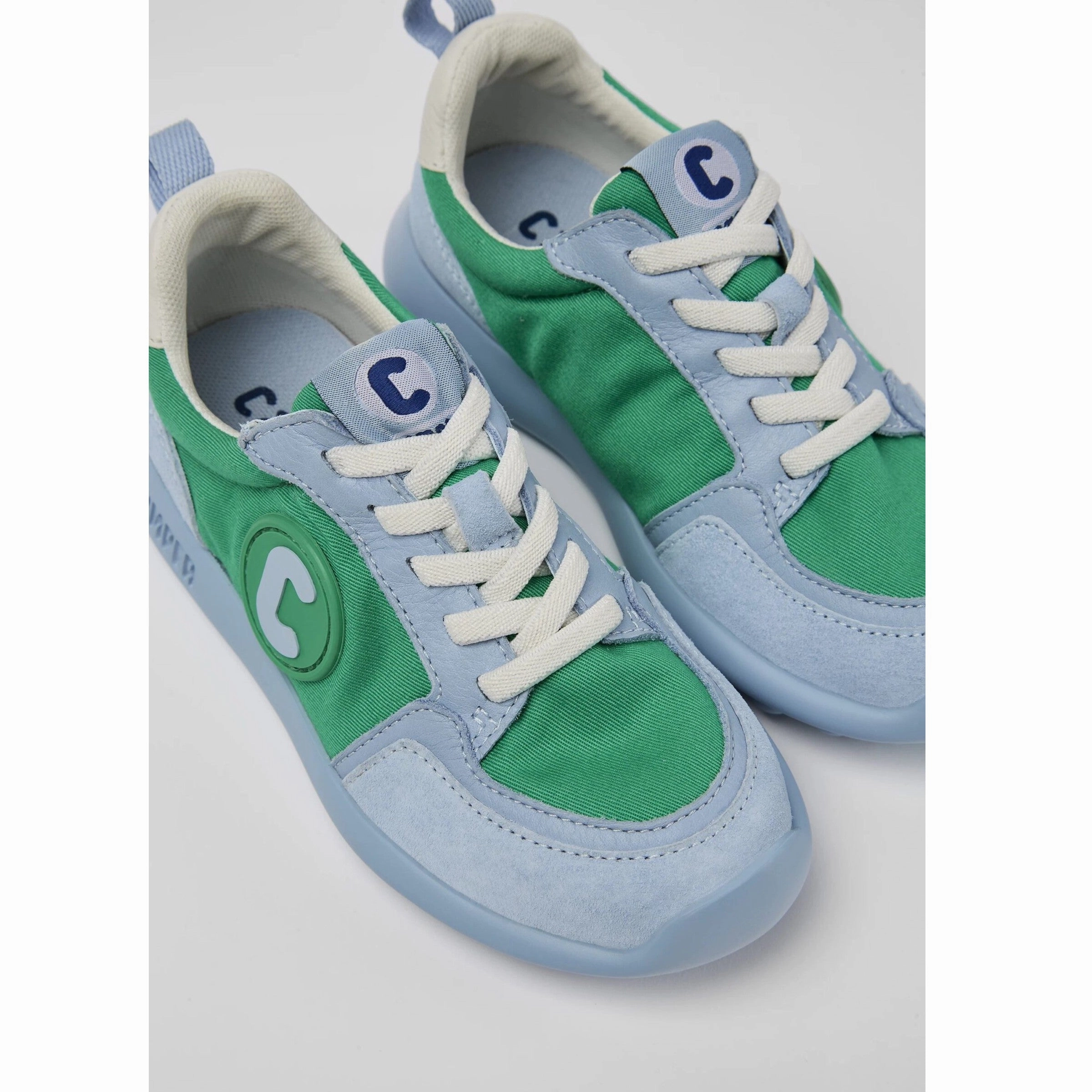grip - level Flexible Lining Camper Kids DRIFTIE Green Blue White Sneakers