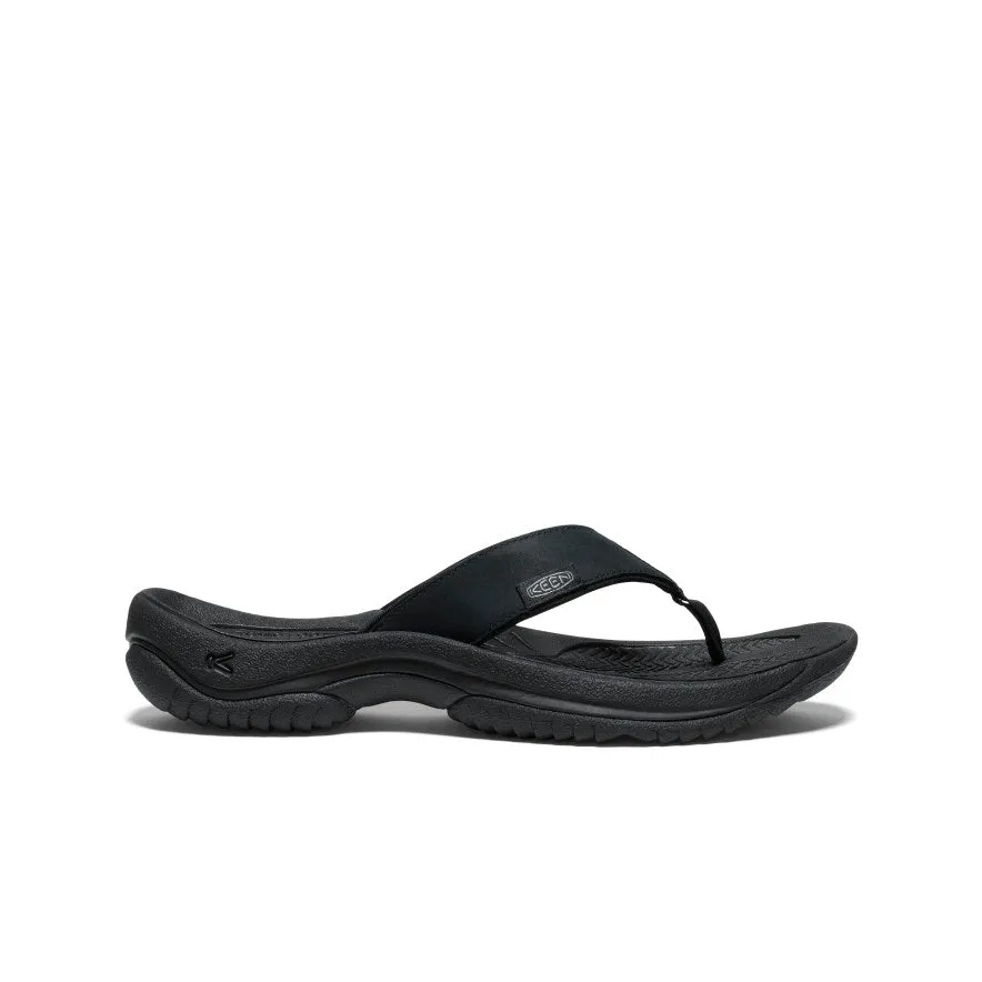 Instant Style Men's Kona Leather Flip-Flop  |  Black/Steel Grey