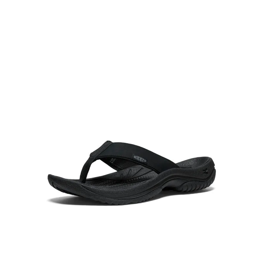 Instant Walk Men's Kona Leather Flip-Flop  |  Black/Steel Grey