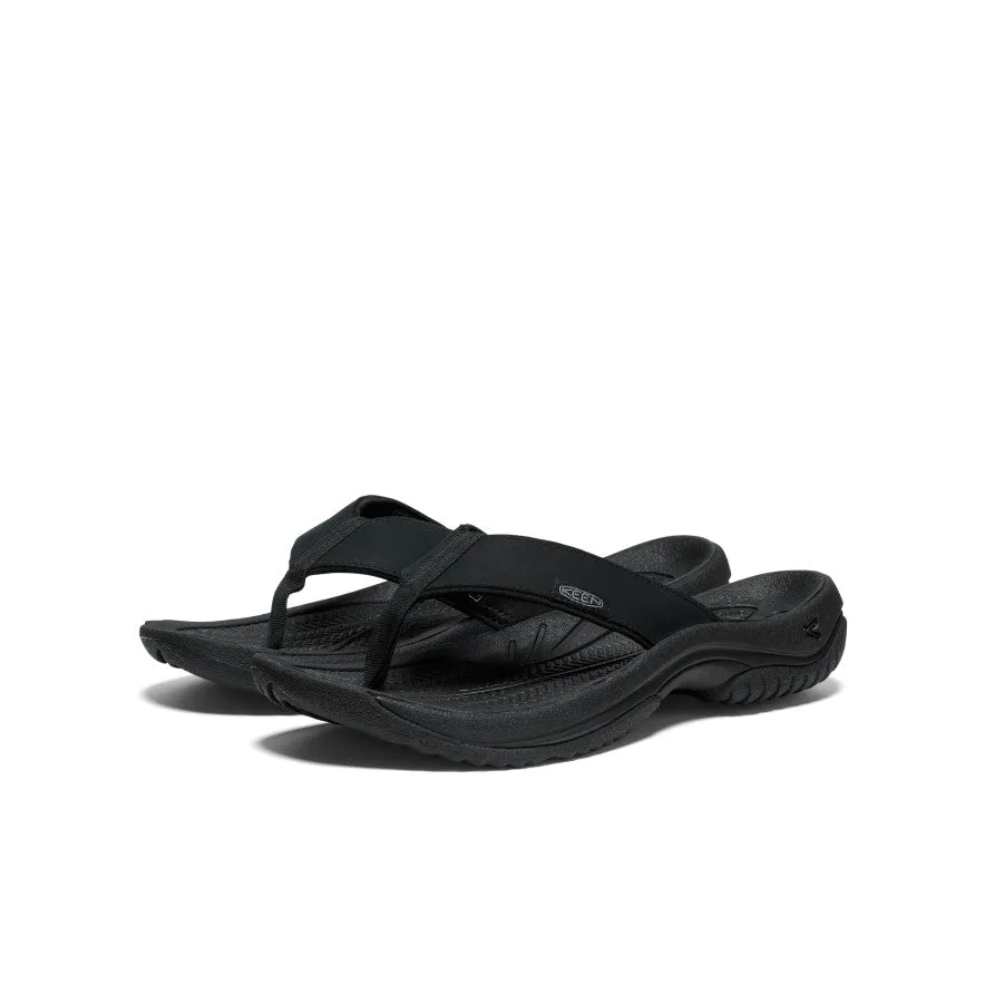 Men's Kona Leather Flip-Flop  |  Black/Steel Grey Eco Friendly Dye