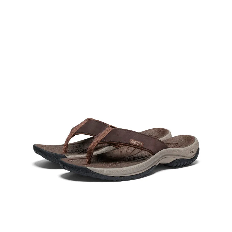 Men's Kona Leather Flip-Flop  |  Java/Dark Earth Instant Walk