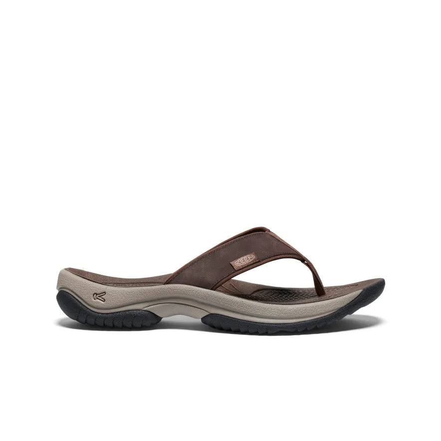 Men's Kona Leather Flip-Flop  |  Java/Dark Earth Walk Comfort Slip Day Out