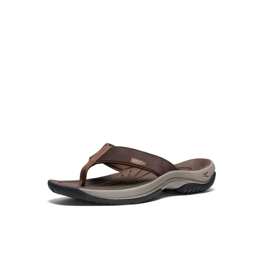 Men's Kona Leather Flip-Flop  |  Java/Dark Earth Chill Walk Fit Simple Step Shoes