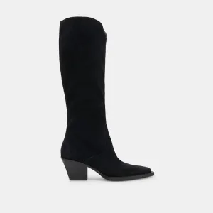 RAJ EXTRA WIDE CALF BOOTS ONYX SUEDE Microperforated Vamp