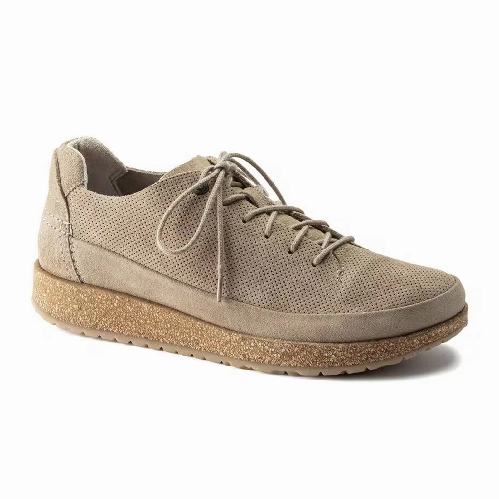 Pop Color Subtle Finish Birkenstock Honnef Low Lace Up (Unisex) - Light Sandcastle Perf Suede