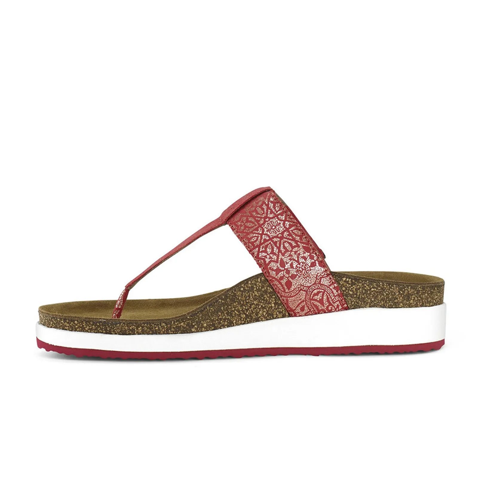 Aetrex Phoebe Sandal (Women) - Red Metallic Adaptive Fit Relaxing Footwear