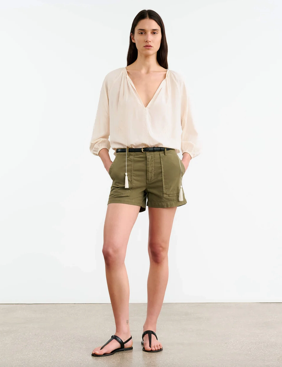 Bootcut style Everyday Fit Utility Short in Military Green