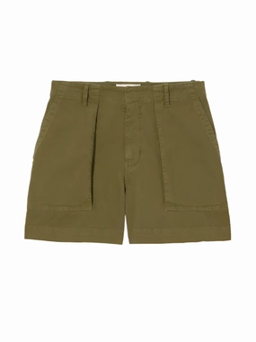 spandex blend Active Performance Utility Short in Military Green