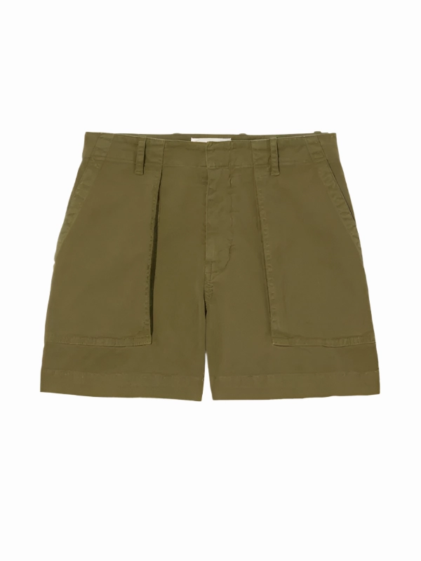 spandex blend Active Performance Utility Short in Military Green