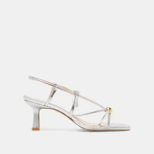 Low Top Slip Resistant MYLEE HEELS SILVER DISTRESSED LEATHER